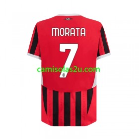 Camisolas de futebol AC Milan Alvaro Morata 7 Equipamento Principal 2024/25 Manga Curta